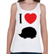 PRINTFASHION I love hedgehog (black) - Női atléta - Fehér női trikó