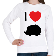 PRINTFASHION I love hedgehog (black) - Női pulóver - Fehér női pulóver, kardigán
