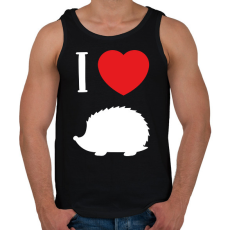 PRINTFASHION I love hedgehog (white) - Férfi atléta - Fekete