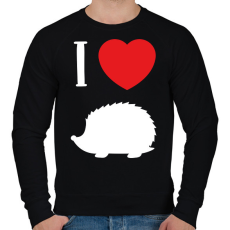 PRINTFASHION I love hedgehog (white) - Férfi pulóver - Fekete