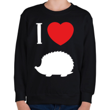 PRINTFASHION I love hedgehog (white) - Gyerek pulóver - Fekete gyerek pulóver, kardigán