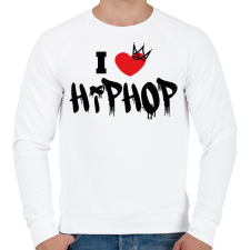 PRINTFASHION I love hiphop (black) - Férfi pulóver - Fehér férfi pulóver, kardigán