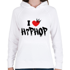 PRINTFASHION I love hiphop (black) - Női kapucnis pulóver - Fehér női pulóver, kardigán