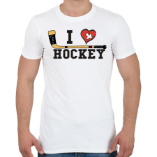 PRINTFASHION I love hockey - Férfi póló - Fehér férfi póló