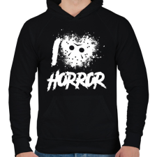 PRINTFASHION I love horror - Férfi kapucnis pulóver - Fekete férfi pulóver, kardigán
