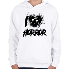 PRINTFASHION I love horror - Gyerek kapucnis pulóver - Fehér gyerek pulóver, kardigán