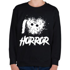 PRINTFASHION I love horror - Gyerek pulóver - Fekete gyerek pulóver, kardigán
