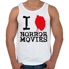 PRINTFASHION I love horror movies - Férfi atléta - Fehér