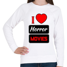 PRINTFASHION I love Horror Movies - Női pulóver - Fehér női pulóver, kardigán