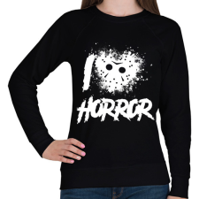 PRINTFASHION I love horror - Női pulóver - Fekete női pulóver, kardigán