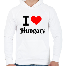 PRINTFASHION I love Hungary - Férfi kapucnis pulóver - Fehér férfi pulóver, kardigán