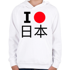 PRINTFASHION I love Japan 2 - Gyerek kapucnis pulóver - Fehér