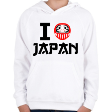 PRINTFASHION I love Japan 4 - Gyerek kapucnis pulóver - Fehér gyerek pulóver, kardigán