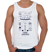 PRINTFASHION I LOVE JAPAN 5 - Férfi atléta - Fehér atléta, trikó
