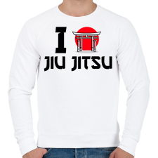 PRINTFASHION I love Jiu Jitsu - Férfi pulóver - Fehér férfi pulóver, kardigán