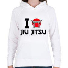 PRINTFASHION I love Jiu Jitsu - Női kapucnis pulóver - Fehér női pulóver, kardigán