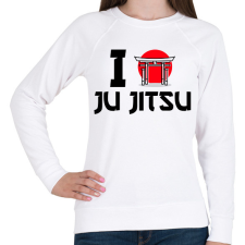 PRINTFASHION I love Ju Jitsu - Női pulóver - Fehér női pulóver, kardigán