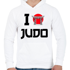 PRINTFASHION I love Judo - Férfi kapucnis pulóver - Fehér