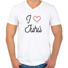 PRINTFASHION I love juhú - Férfi V-nyakú póló - Fehér férfi póló