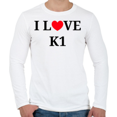 PRINTFASHION I LOVE K1 - Férfi hosszú ujjú póló - Fehér