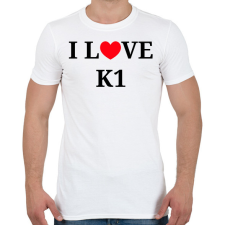 PRINTFASHION I LOVE K1 - Férfi póló - Fehér férfi póló