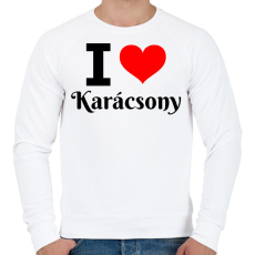 PRINTFASHION I love Karácsony - Férfi pulóver - Fehér