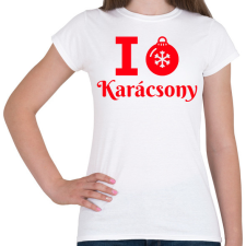PRINTFASHION I love Karácsony  - Női póló - Fehér női póló
