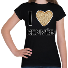 PRINTFASHION I love kenyér - Női póló - Fekete női póló