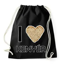 PRINTFASHION I love kenyér - Sportzsák, Tornazsák - Fekete tornazsák