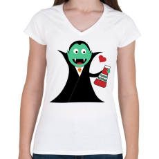 PRINTFASHION I love Ketchup - Női V-nyakú póló - Fehér