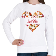 PRINTFASHION I love knitting - Női pulóver - Fehér