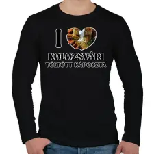 PRINTFASHION I love Kolozsvári töltött káposzta - Férfi hosszú ujjú póló - Fekete férfi póló