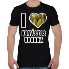 PRINTFASHION I Love Kovászos Uborka - Férfi póló - Fekete férfi póló