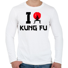 PRINTFASHION I love Kung Fu - Férfi hosszú ujjú póló - Fehér
