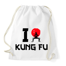 PRINTFASHION I love Kung Fu - Sportzsák, Tornazsák - Fehér tornazsák