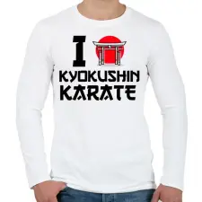 PRINTFASHION I love Kyokushin Karate - Férfi hosszú ujjú póló - Fehér férfi póló
