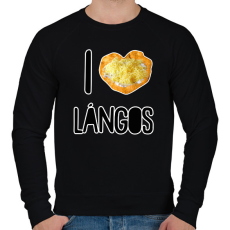 PRINTFASHION I love lángos - Férfi pulóver - Fekete