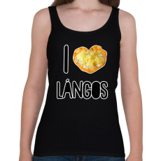 PRINTFASHION I love lángos - Női atléta - Fekete