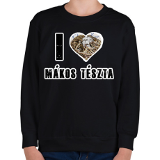 PRINTFASHION I Love Mákos Tészta - Gyerek pulóver - Fekete