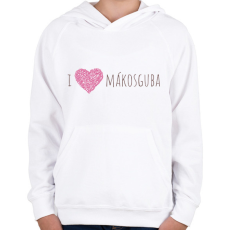 PRINTFASHION I Love Mákosguba - Gyerek kapucnis pulóver - Fehér