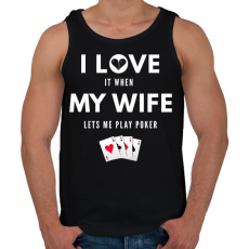 PRINTFASHION I LOVE ME WIFE - Férfi atléta - Fekete