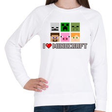 PRINTFASHION i love minecraft - Női pulóver - Fehér