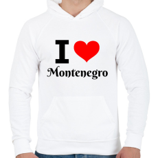 PRINTFASHION I love Montenegro - Férfi kapucnis pulóver - Fehér