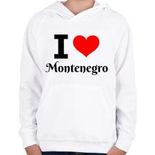 PRINTFASHION I love Montenegro - Gyerek kapucnis pulóver - Fehér gyerek pulóver, kardigán