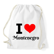 PRINTFASHION I love Montenegro - Sportzsák, Tornazsák - Fehér tornazsák