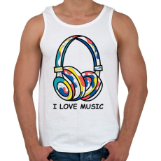 PRINTFASHION i love music  - Férfi atléta - Fehér