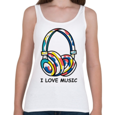 PRINTFASHION i love music  - Női atléta - Fehér