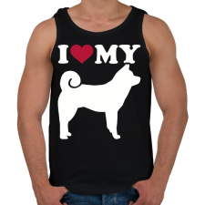 PRINTFASHION I Love My Akita - Férfi atléta - Fekete atléta, trikó