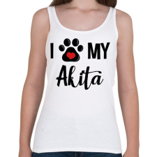 PRINTFASHION I love my Akita! - Női atléta - Fehér női trikó