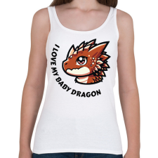 PRINTFASHION I love my baby dragon - Női atléta - Fehér női trikó